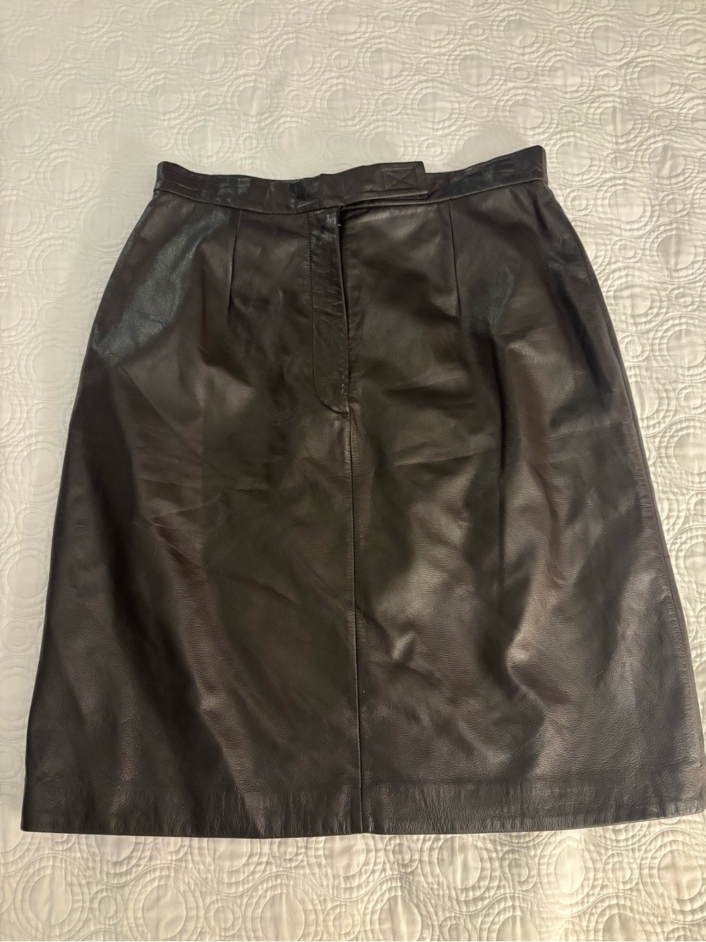 Apostrophe Dark Brown Leather Skirt
